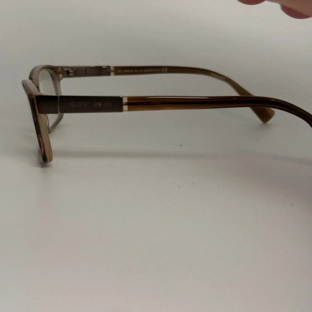 Giorgio Armani GA 513 NKE Brown Rectangle‎ Eyeglasses Frames 140 Made in Italy